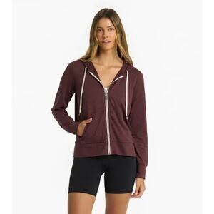 Vuori maroon halo essential zip up hoodie - size small